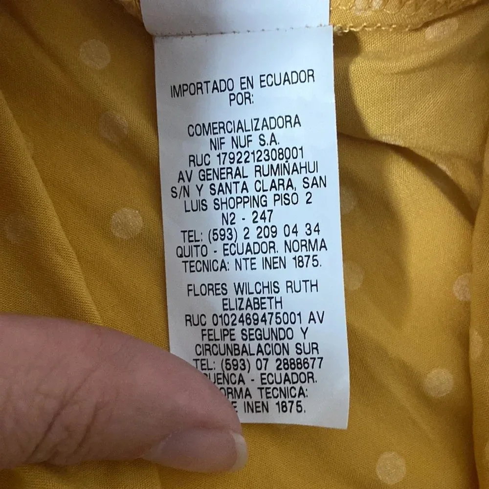 Imperfect NWT NAF NAF Paris skirt yellow maxi skirt rope tassel‎ belt polka dot